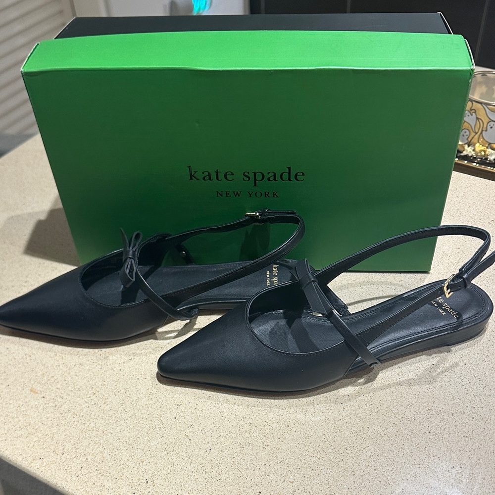 Brand New Kate Spade Carolina Black Flats with Iconic Bow Detail 🖤🖤 - Picture 2 of 10
